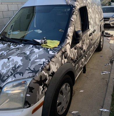 Snow camo for ford transit mobile wash