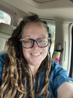 Notice all the clearly fly away pieces of hair that should have been crocheted into the locks.