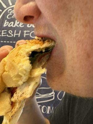 my bf biting the sandwich (he doesn't really look like that idk why he look like that)