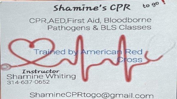 Shamine’s CPR to go