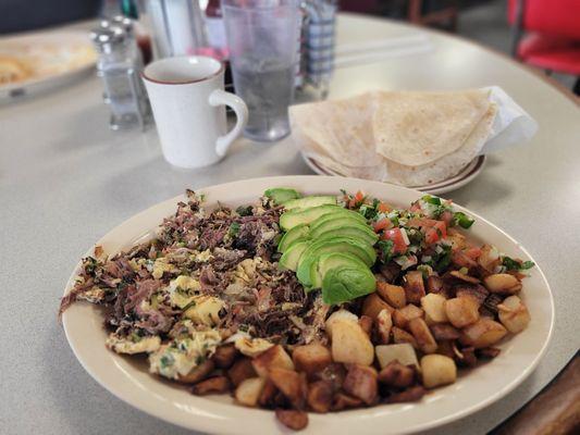 Mechaca con huevos and papas!