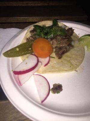 Taco with Suadero beef. Mexico City Street Food.