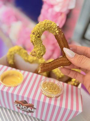 Churro Crush ( Churro Hearts half dipped into lemon cream)