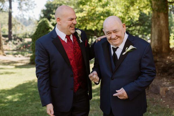 My dad teasing me. One of my favorite pictures of us together.