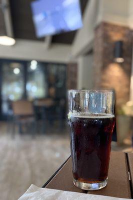 Nice outdoor seating is a great spot to enjoy their draft beers