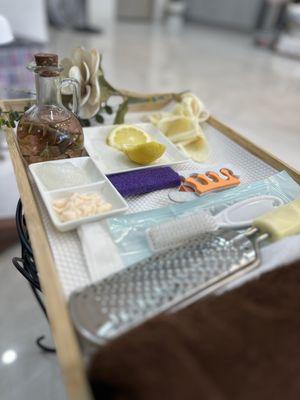 Very impressive presentation! Loved the fresh lemon massage!