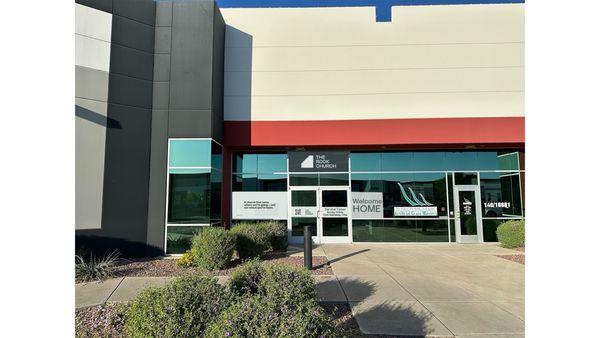 The main entrance to The Rock Church