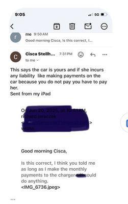 Text between my ex and Cisca