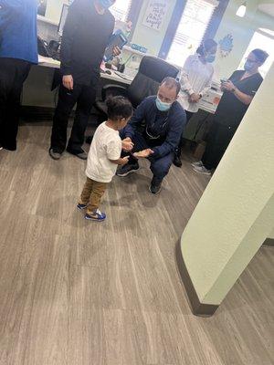 Zander and the Doctor having fun with his first visit here!!! :)