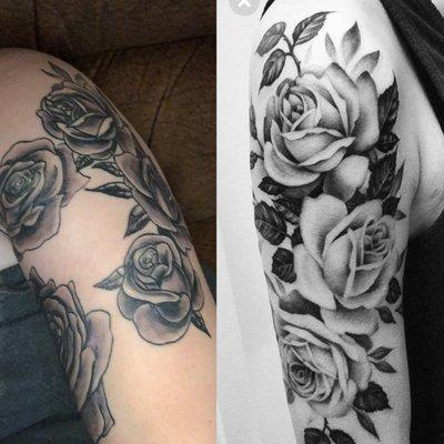 What i got on the left compared to the design i asked for on the right.