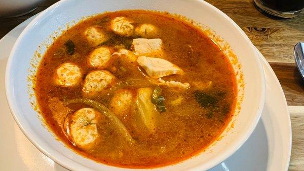 Tom Yum soup with chicken. YUM.