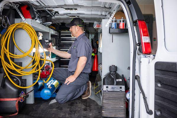 Mobile Forklift Technician in Service Van