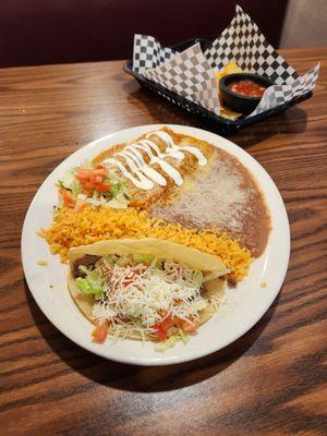 Taco and 2 Enchilada Combo