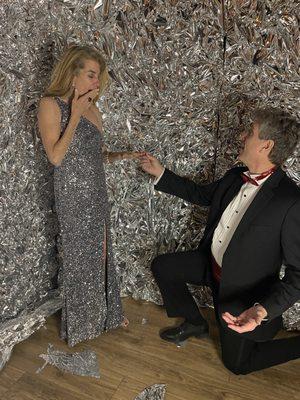 Engagement proposal on New Years eve (2023-2024) at a party in Salt Lake City, UT.