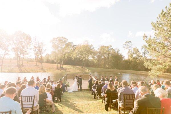 Terrace looking down at the deck, and Lake Nikki. Ideal for ceremony. Photo Credits: Jennie Tewell Photography