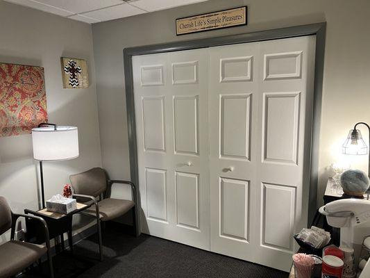 Private counseling office and waiting area