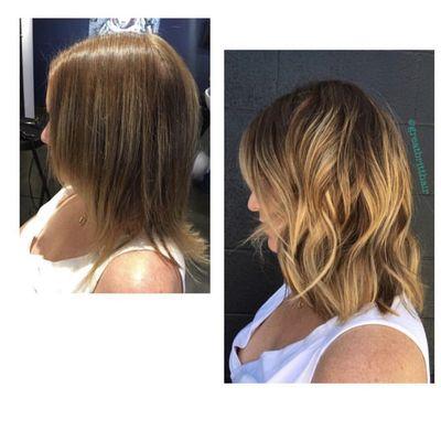 Balayage and strategically places Hotheads tape-in extensions