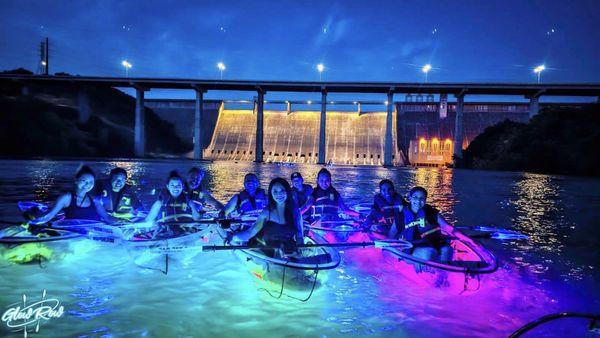 Beautiful night view of the dam