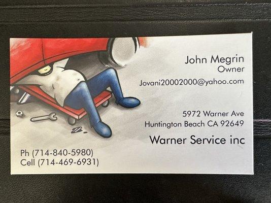 Here's his business card