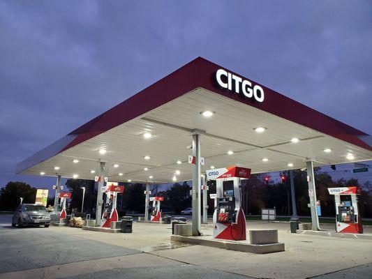 Gas station in front of convenience store