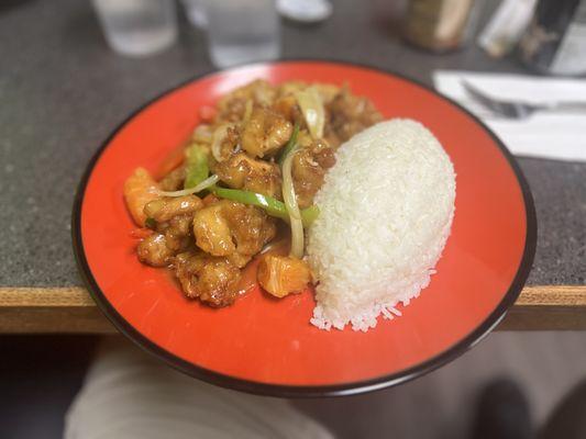 Orange chicken plate