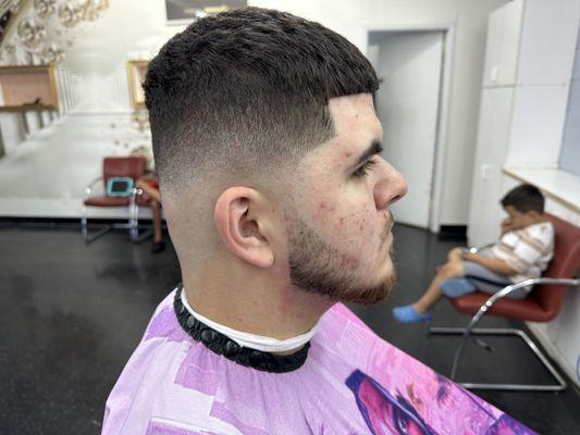 Skin fade with beard