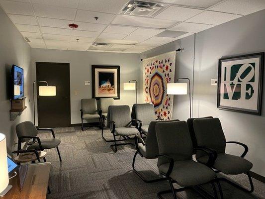 Spa-Like Office with Scented Oils, Spa Music, Original Artwork and cold-filtered water.