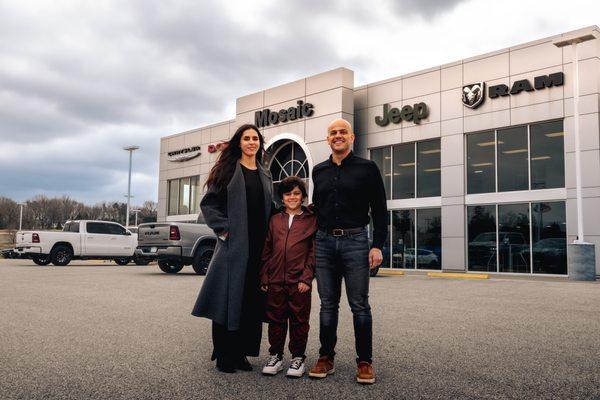 New owners of Zumbrota Ford, now Mosaic Ford Zumbrota.
Dealer Principal Moneer Nyazi, his wife Azada, and their son.