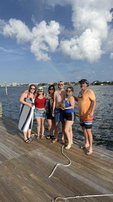 Getting on the boat with captain Robbie