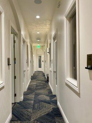 Hallway to massage suite