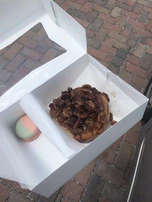 Cotton Candy Macaron($2) and Pecan Sticky Bun($7)!