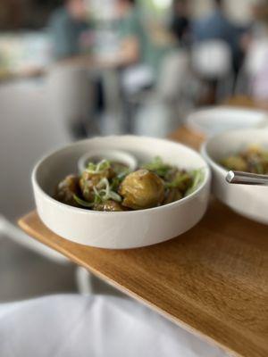 Chicken satay potstickers