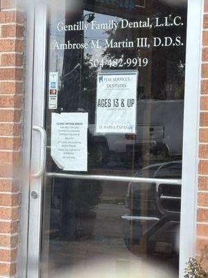 The Dental office door