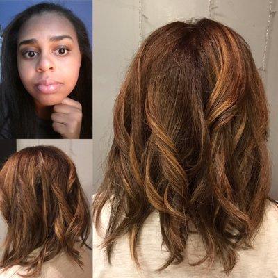 Before and after ombré and haircut!