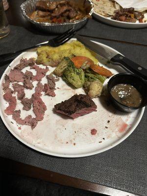 Terrible quality steak.
It looked great but it was not.