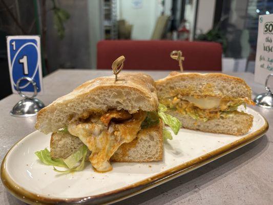 Fire Flower Sandwich - delicious buffalo cauliflower sandwich