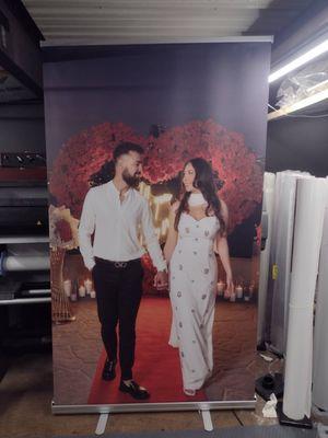 Engagement backdrop photo