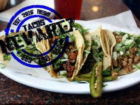 Tacos de carne asada tripa lengua pollo and al pastor they are all very good for a good price don't miss out come and get them