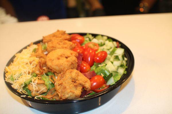 Cobb Salad with Fried Shimp