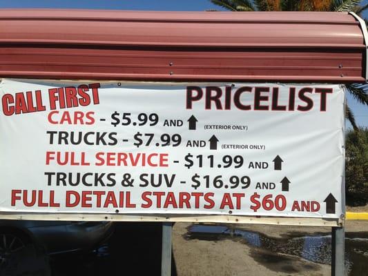 Hand Car wash, and a very fair price!! Gratuities are not included.