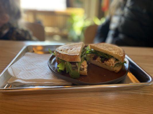 Chicken, pesto, sundries tomato sandwich