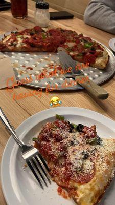 Mambo Mombo Combo Detroit Deep Dish Pizza