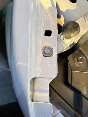 A small silver bolt that didn't even belong on the truck