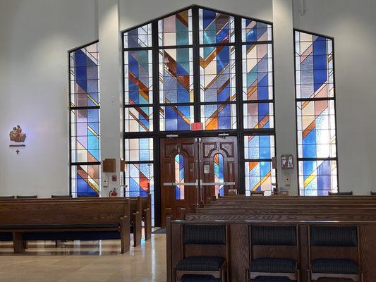 Stained glass and seating