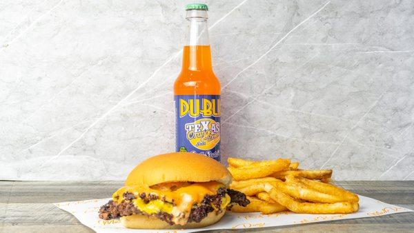 Double smash burger combo