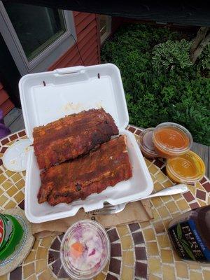 Full slab 3 different sauces all good.