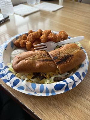 Torta with carne asada
