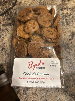 My new favorite cookie from Byrd's. My old favorite was their original oatmeal. Still love it though.