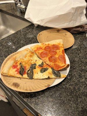 Margarita and pepperoni. Was much crispier when I had it the first time around. When it was fresh out of the oven.