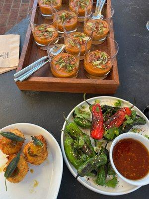 Amazing appetizers on the patio